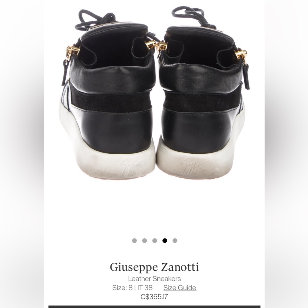Giuseppe Zanotti Leather sneakers size 8 black/white/gold. Bought on TheRealReal - Picture 3 of 5